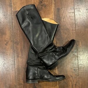 Vintage Grand Prix Black Leather Riding Boots Made in USA